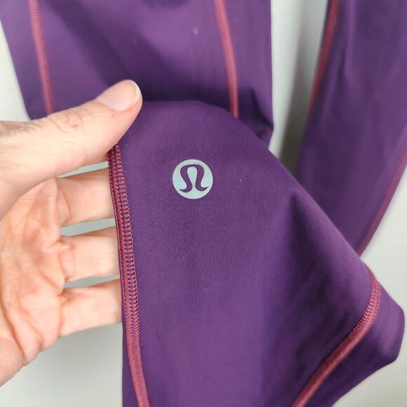 Lululemon Like Nothing 7/8 Tight Womens 4 Darkest Magenta Nulux Running Gym - Picture 4 of 6